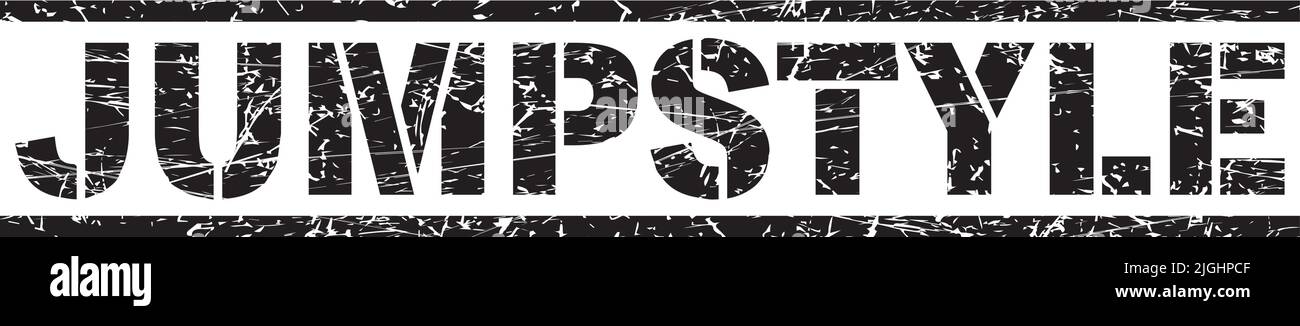 La parola 'Jumpstyle' stampata con un timbro a inchiostro nero Illustrazione Vettoriale