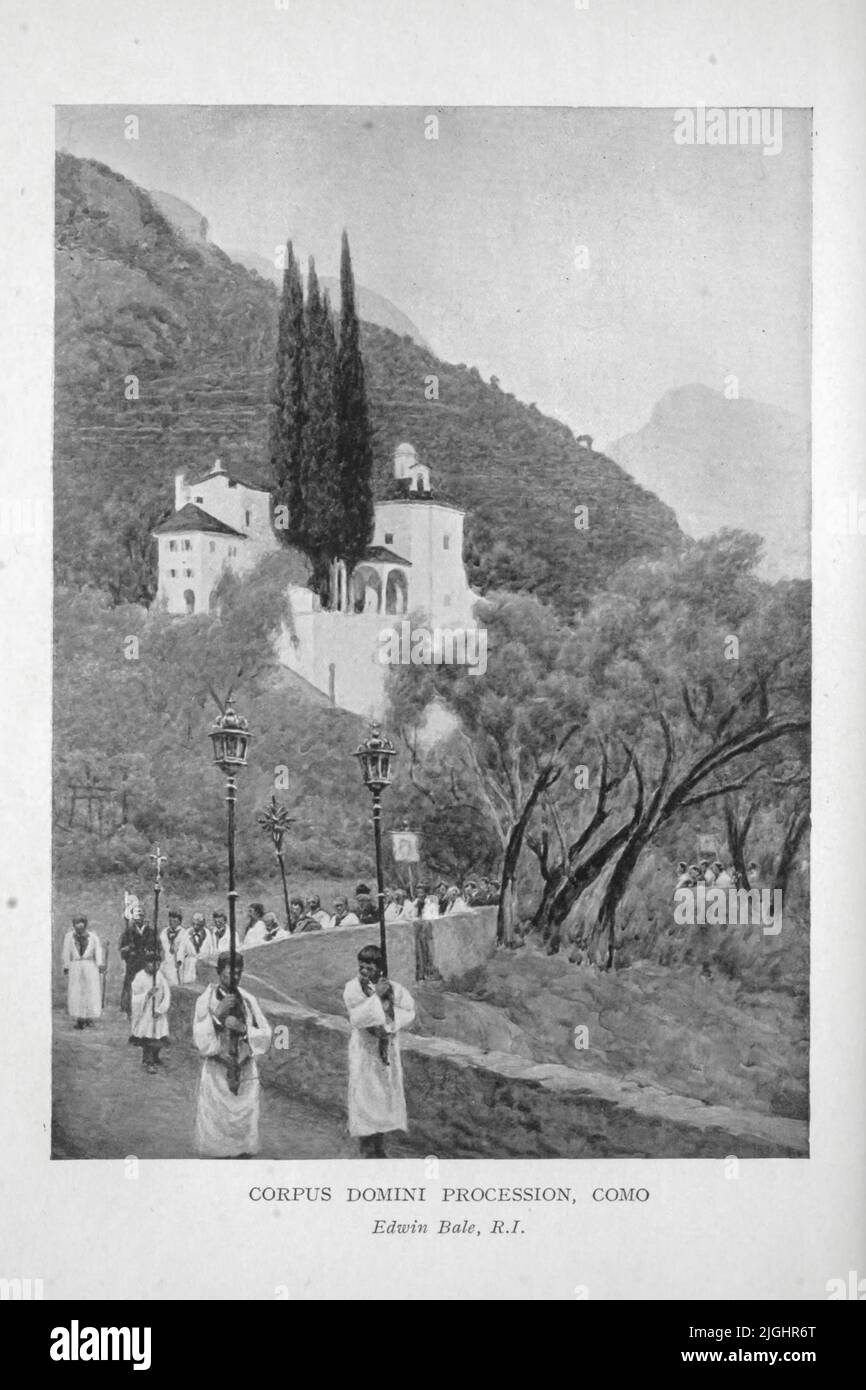 PROCESSIONE DEL CORPUS DOMINI, COMO Edwin Bale, R.I. Da ' il Libro d'Italia ' di Raffaello piccoli, Data di pubblicazione 1916 Editore Londra. Unwin Foto Stock
