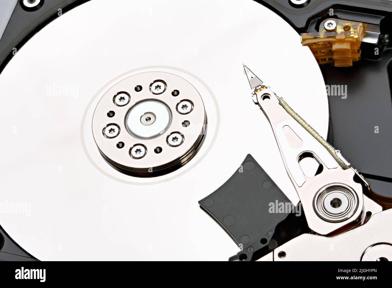 Disco rigido del computer. Foto perfetta per un centro di assistenza informatica. Foto Stock