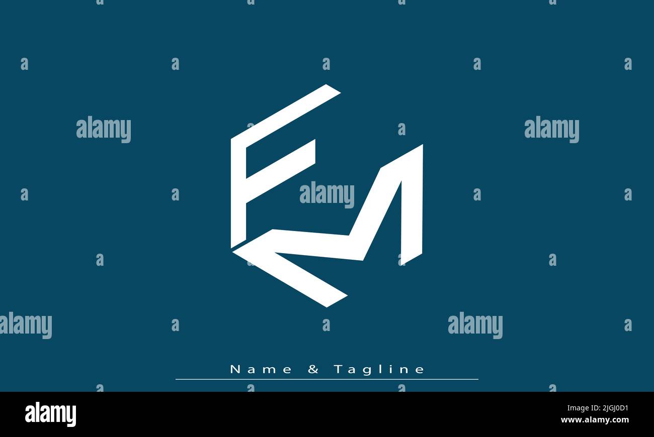 Lettere alfabetiche iniziali logo monogramma FM , MF Illustrazione Vettoriale