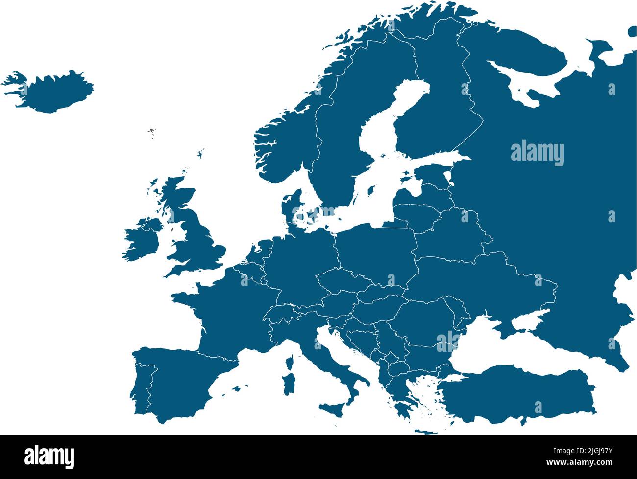 i paesi d'europa su una mappa Illustrazione Vettoriale