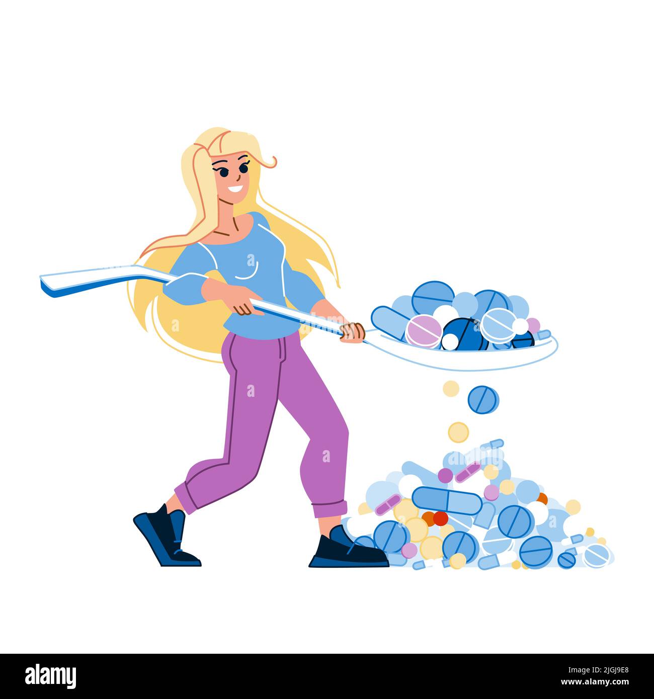 cucchiaio vettore pillola Illustrazione Vettoriale