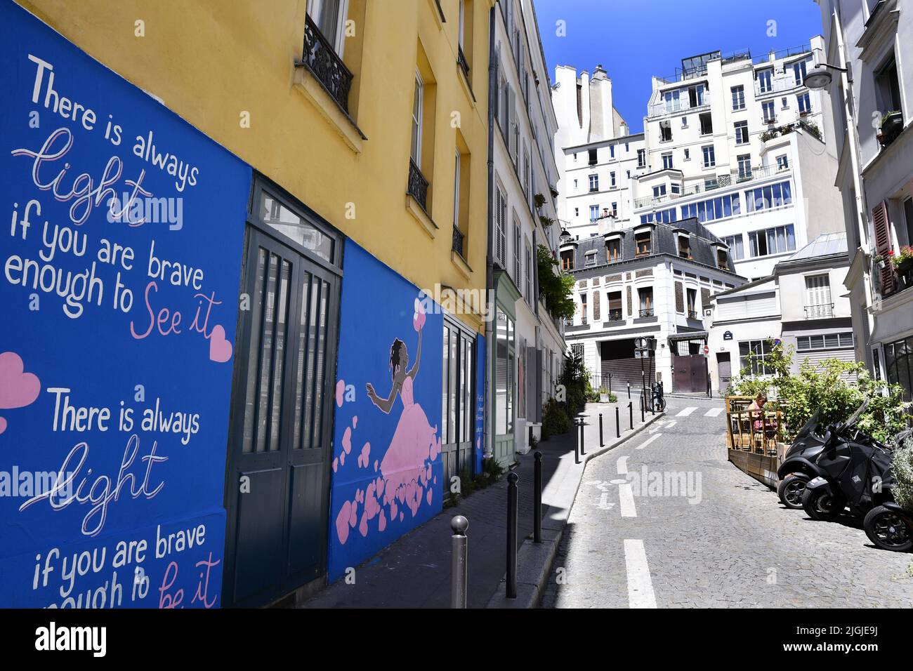Rue Androuet Street art - Montmartre - Parigi 18th - Francia Foto Stock