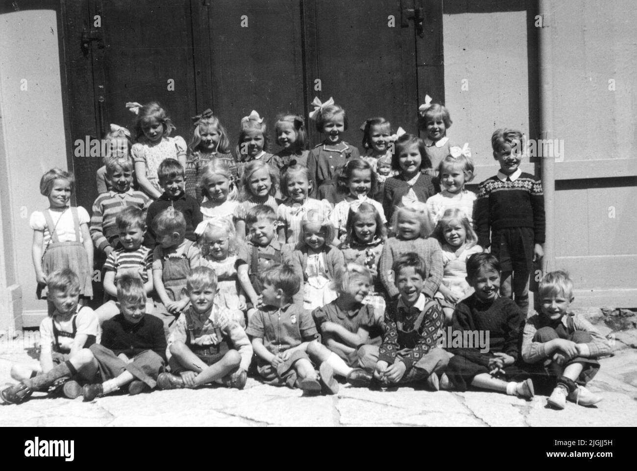 Scuola individuale per bambini Skola, primavera 1948. Foto Stock