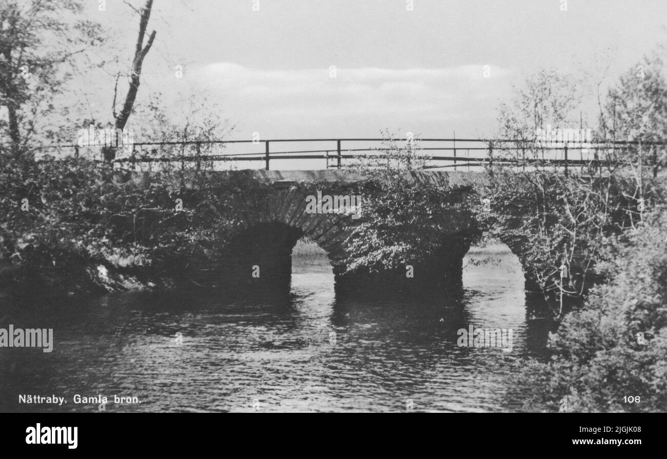 Ponte vecchio di Bro su Nättrabyån. Foto Stock