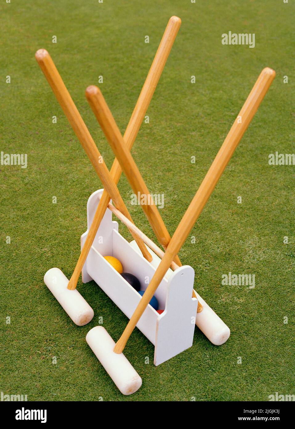 Un set di croquet. Lana'i, Hawaii, USA. Foto Stock