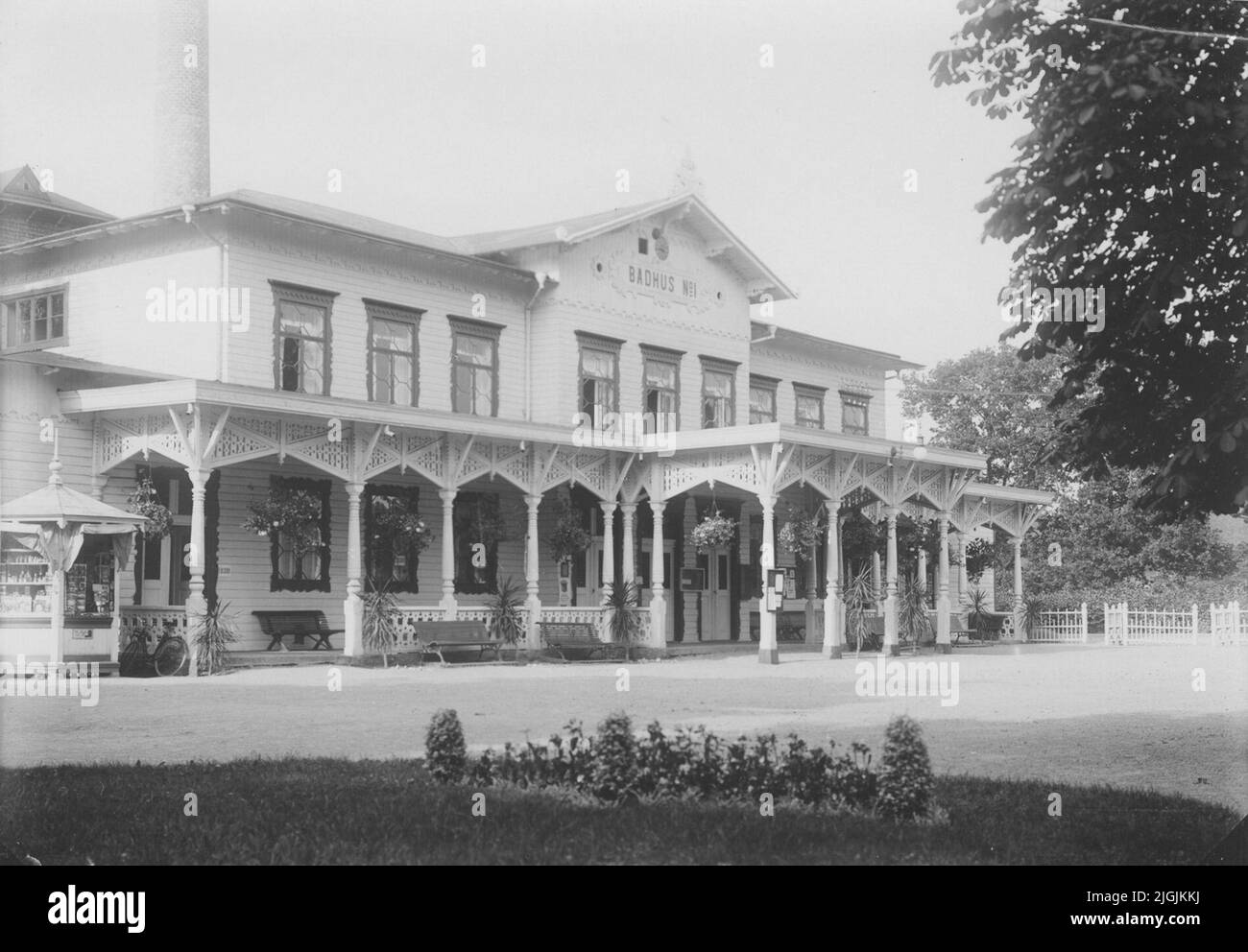 Badhus Bathhouse numero 1 a Ronneby Brunn. Foto Stock