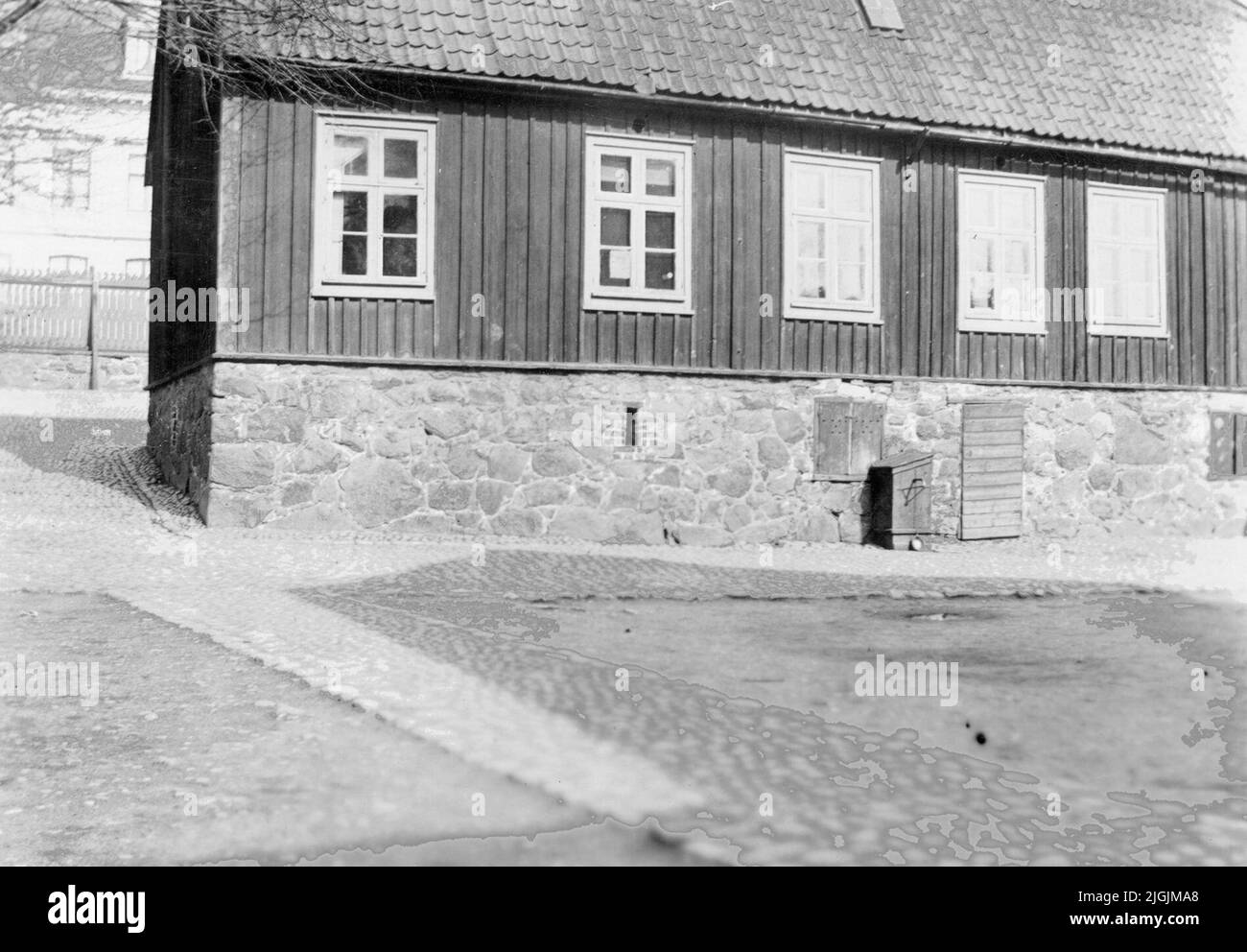 Skola Rosenfeldtskolan, 'Old Slöjsalen' nel quartiere Rosenfeldt. Foto Stock