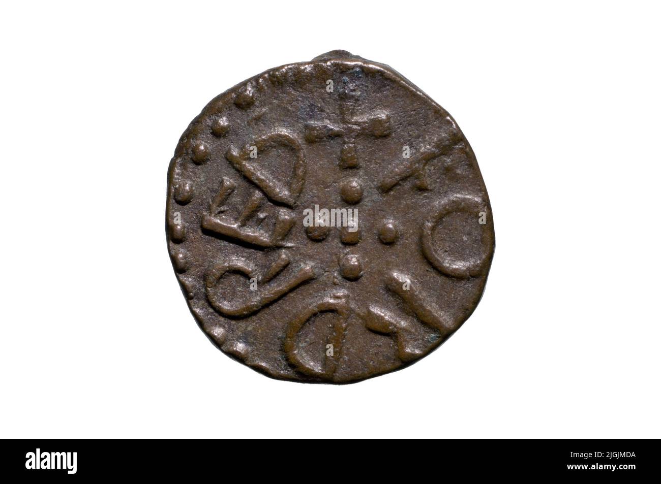 Coin anglosassone di Ethelred II Re di Northumbria Foto Stock