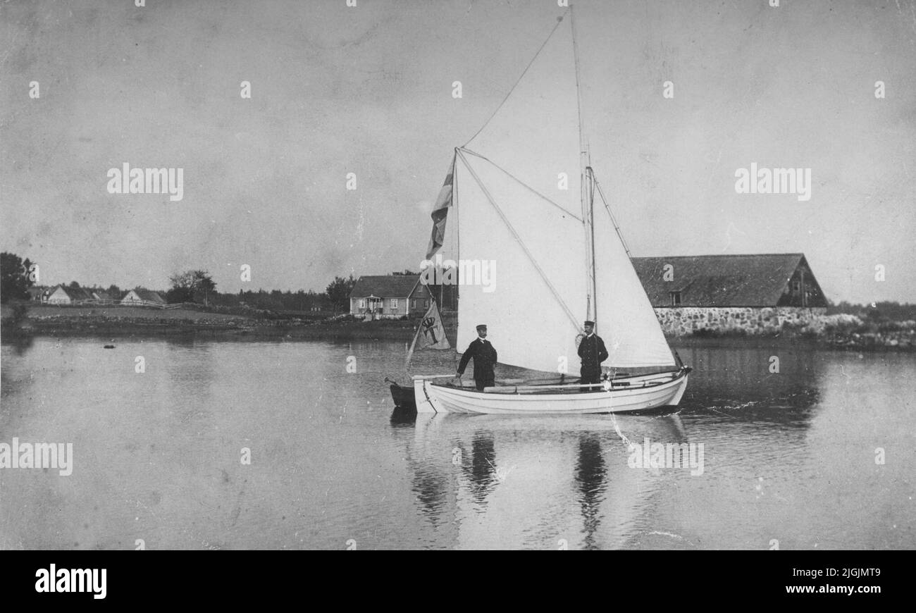 Båt Tullbåten i Pukavik, 1907. Foto Stock