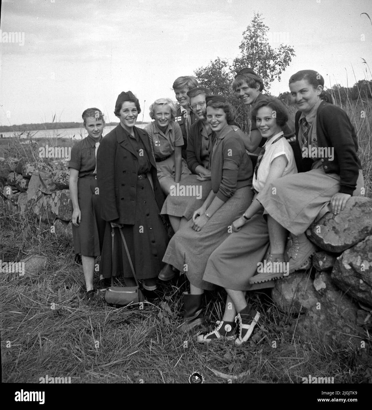 Scoutrörelse alcuni scout al campo di Tromtö. 3000 scout dall'Europa e alcuni scout provenivano da paesi al di fuori dell'Europa. Foto Stock