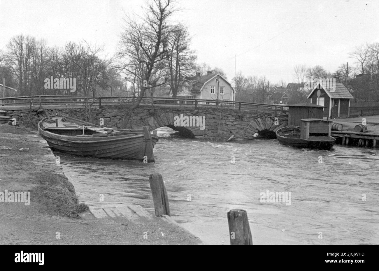Ponte vecchio di Bro su Nättrabyån. Foto Stock