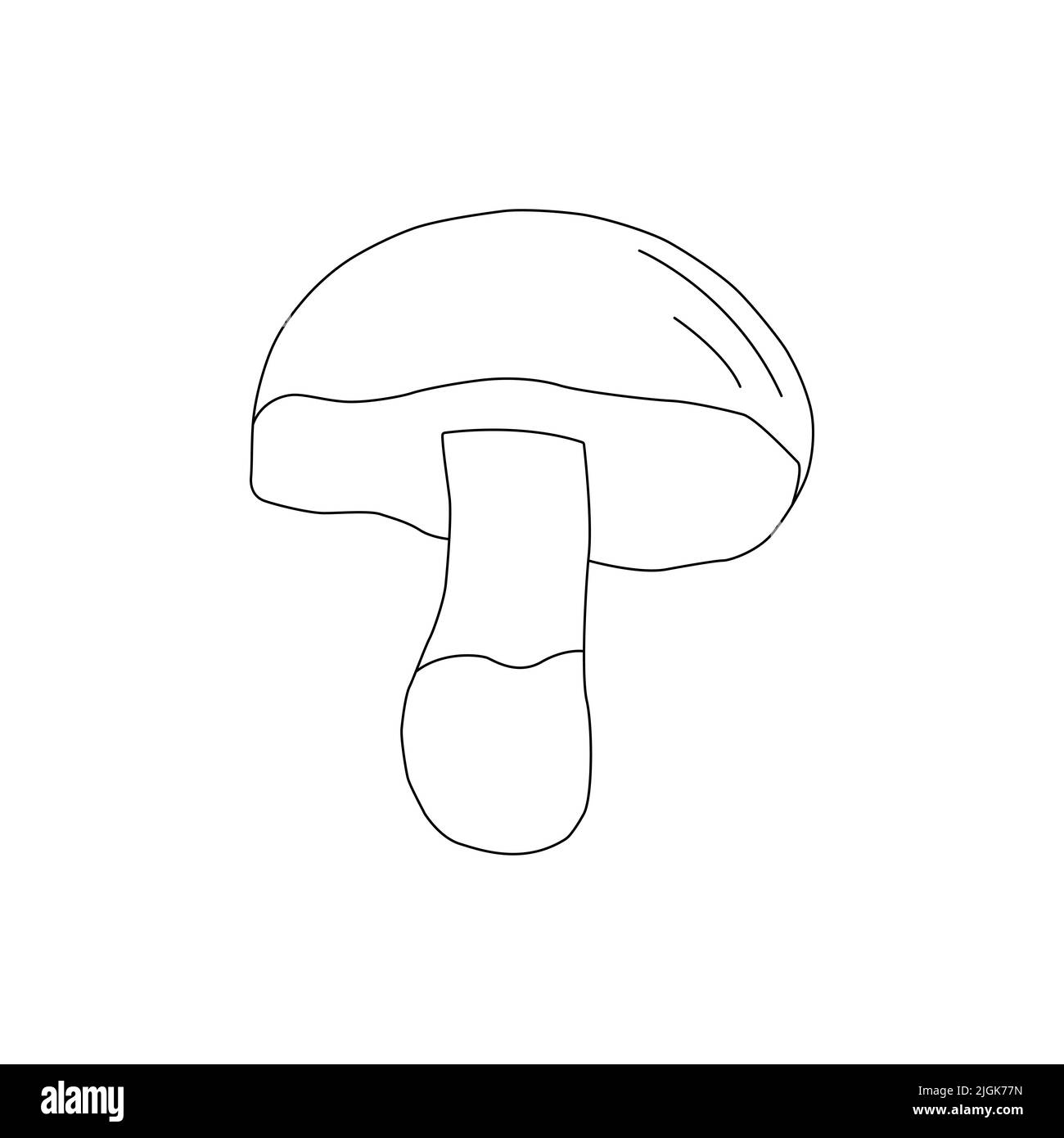 Logo raffigurante funghi. Tatuaggio di funghi altamente dettagliato in linea stile d'arte. Clip art bianco e nero isolato su sfondo bianco. Illustrazione Vettoriale