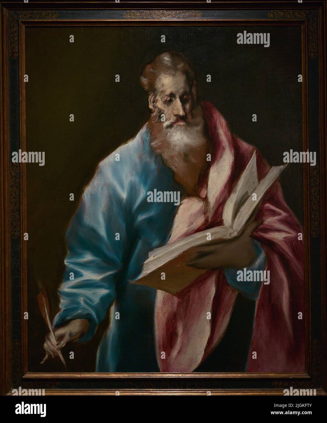 El Greco (Doménikos Theotokópoulos) (1541-1614). Pittore spagnolo nato a Creta. San Matteo. Olio su tela, ca. 1608-1614. Museo El Greco. Toledo, Spagna. Foto Stock