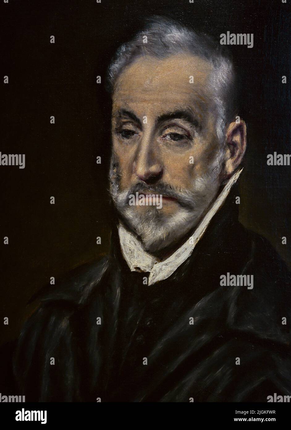 Antonio de Covarrubias y Leyva (1514-1602). Umanista spagnolo, canonico e consulente legale. Ritratto di El Greco (1541-1614), ca. 1600. Olio su tela. Museo El Greco. Toledo, Spagna. Foto Stock