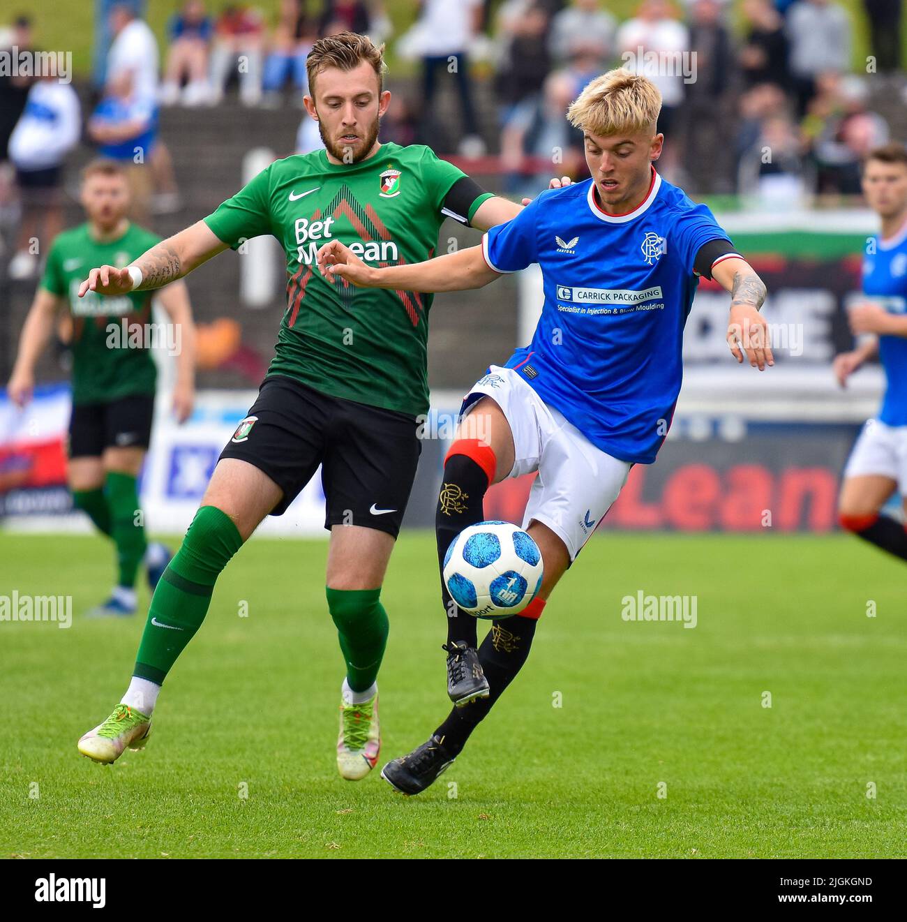 Glentoran Vs Rangers B, pre-stagione amichevole, Bet McLean ovale, Domenica 10th luglio 2022 Foto Stock