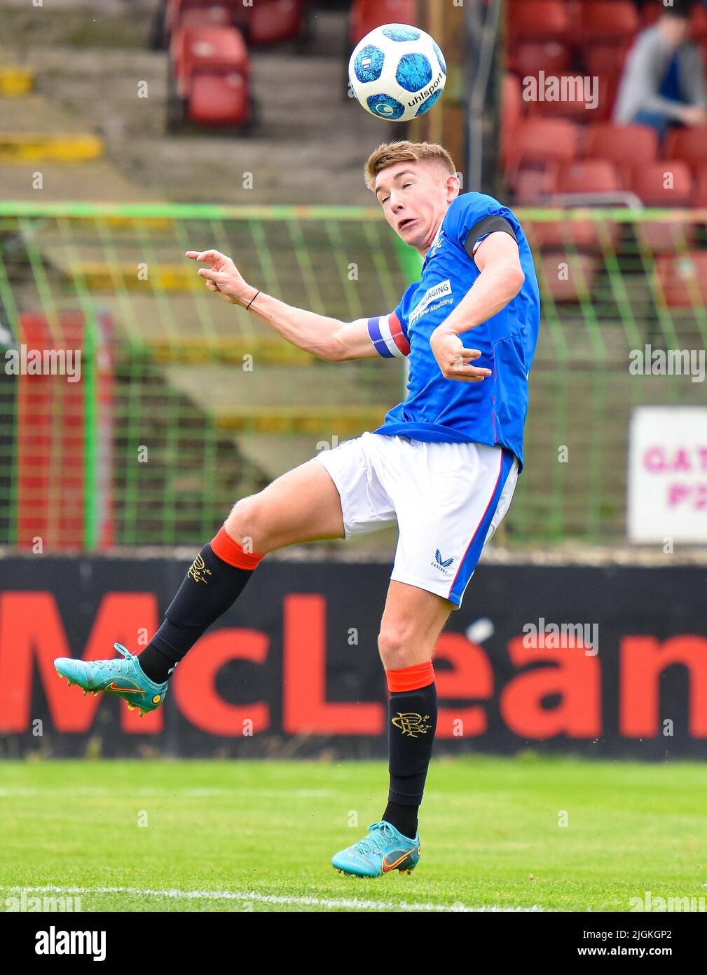 Glentoran Vs Rangers B, pre-stagione amichevole, Bet McLean ovale, Domenica 10th luglio 2022 Foto Stock