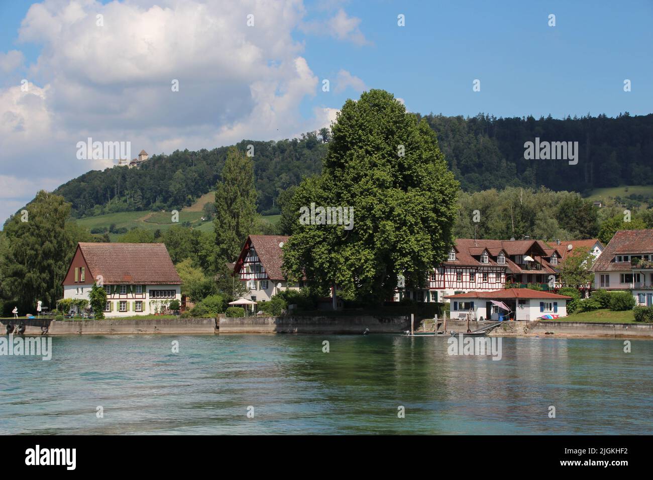 Al lago di Costanza, tra Steckborn e Stein am Rhein Foto Stock