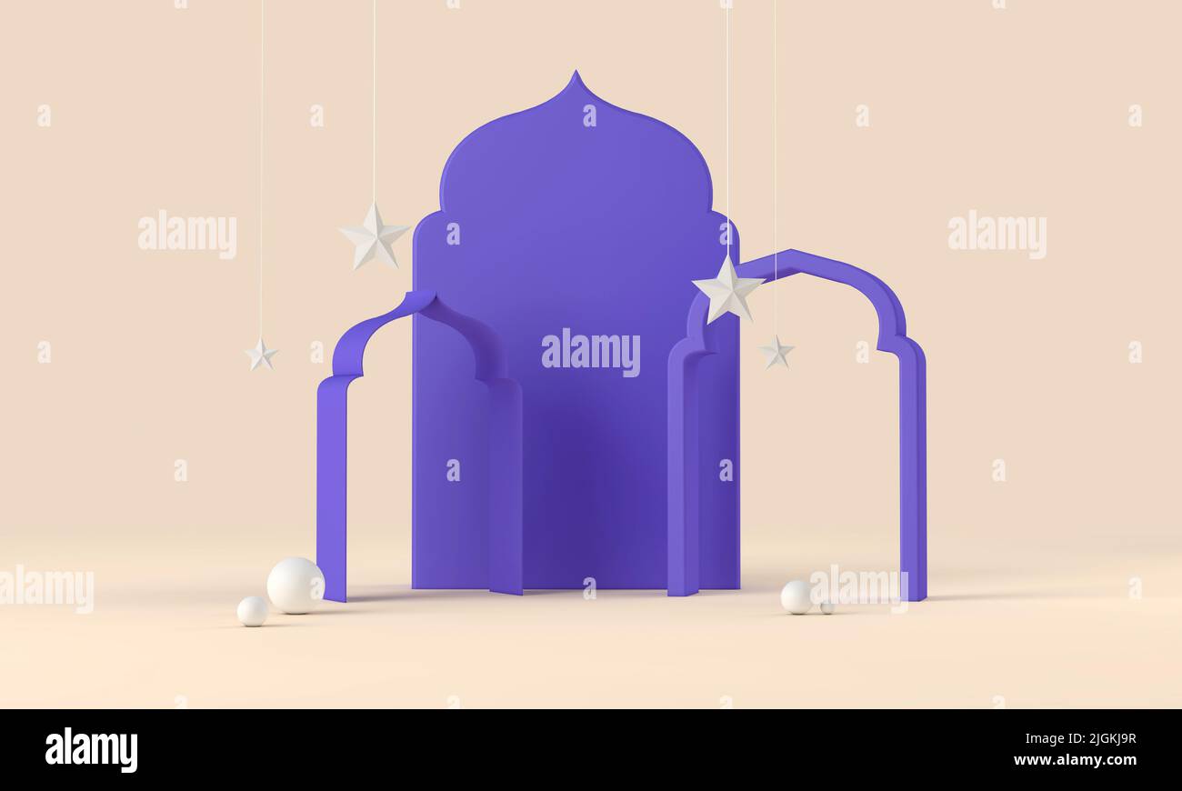 EID Murbarak sfondo religioso tradizionale. 3D rendering Foto Stock