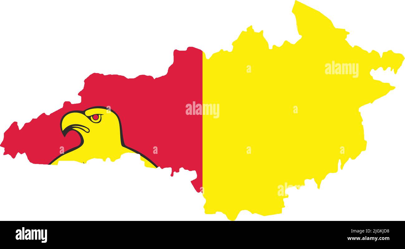 Mappa della bandiera dell'OBLAST DI KIROVOHRAD, UCRAINA Illustrazione Vettoriale