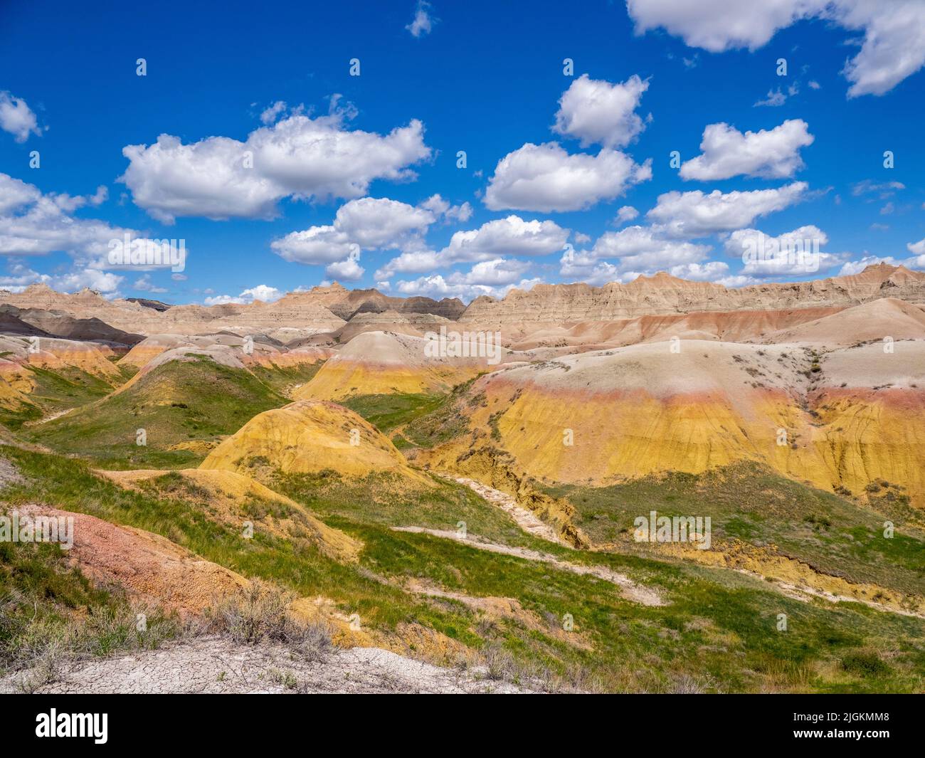 Area dei Yellow Mounds del Badlands National Park nel South Dakota USA Foto Stock