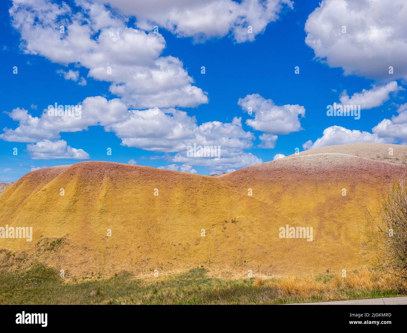 Area dei Yellow Mounds del Badlands National Park nel South Dakota USA Foto Stock