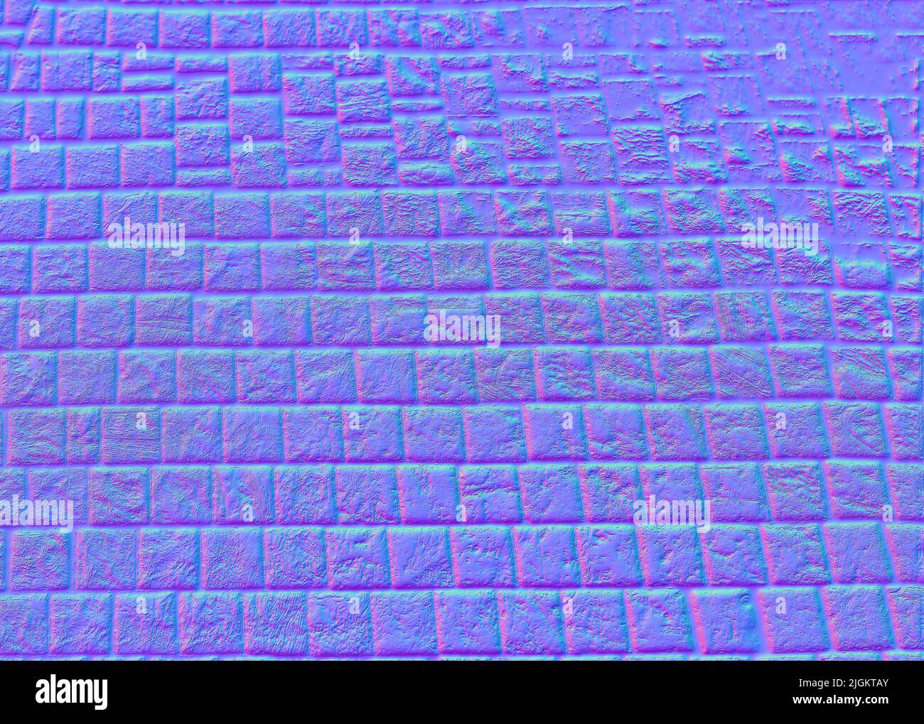 Sfondo con quadrati nella mappa normale. 3D Illustrazione Foto Stock