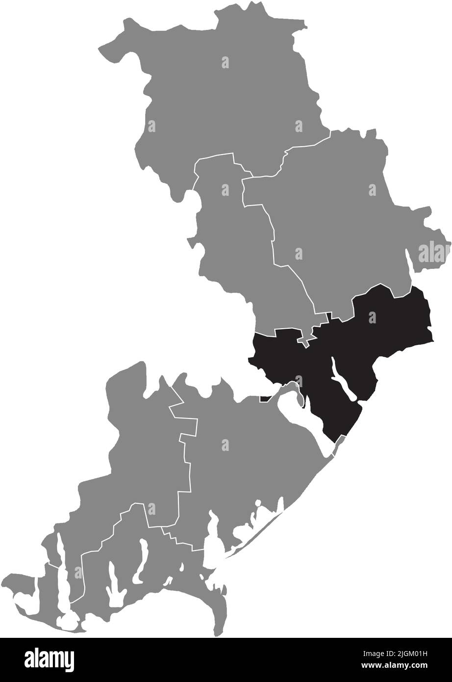 Mappa del localizzatore DEL RAION ODESSA, ODESSA OBLAST Illustrazione Vettoriale