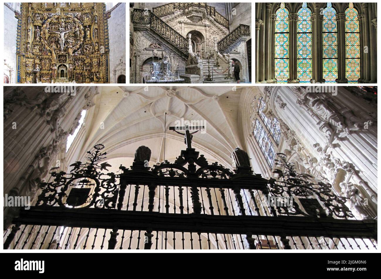 Burgos, capoluogo della comunità autonoma di Castiglia e León, Spagna, è caratterizzata da un'architettura medievale perfettamente conservata. Foto Stock