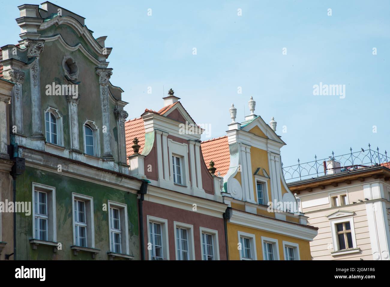 Case tradizionali colorate nel centro di Poznan. Polonia, Europa Foto Stock