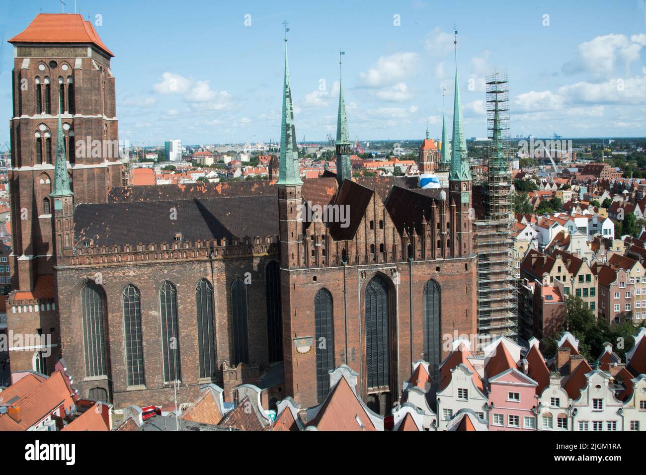 Vista aerea della cattedrale di Danzica. Polonia, Europa Foto Stock