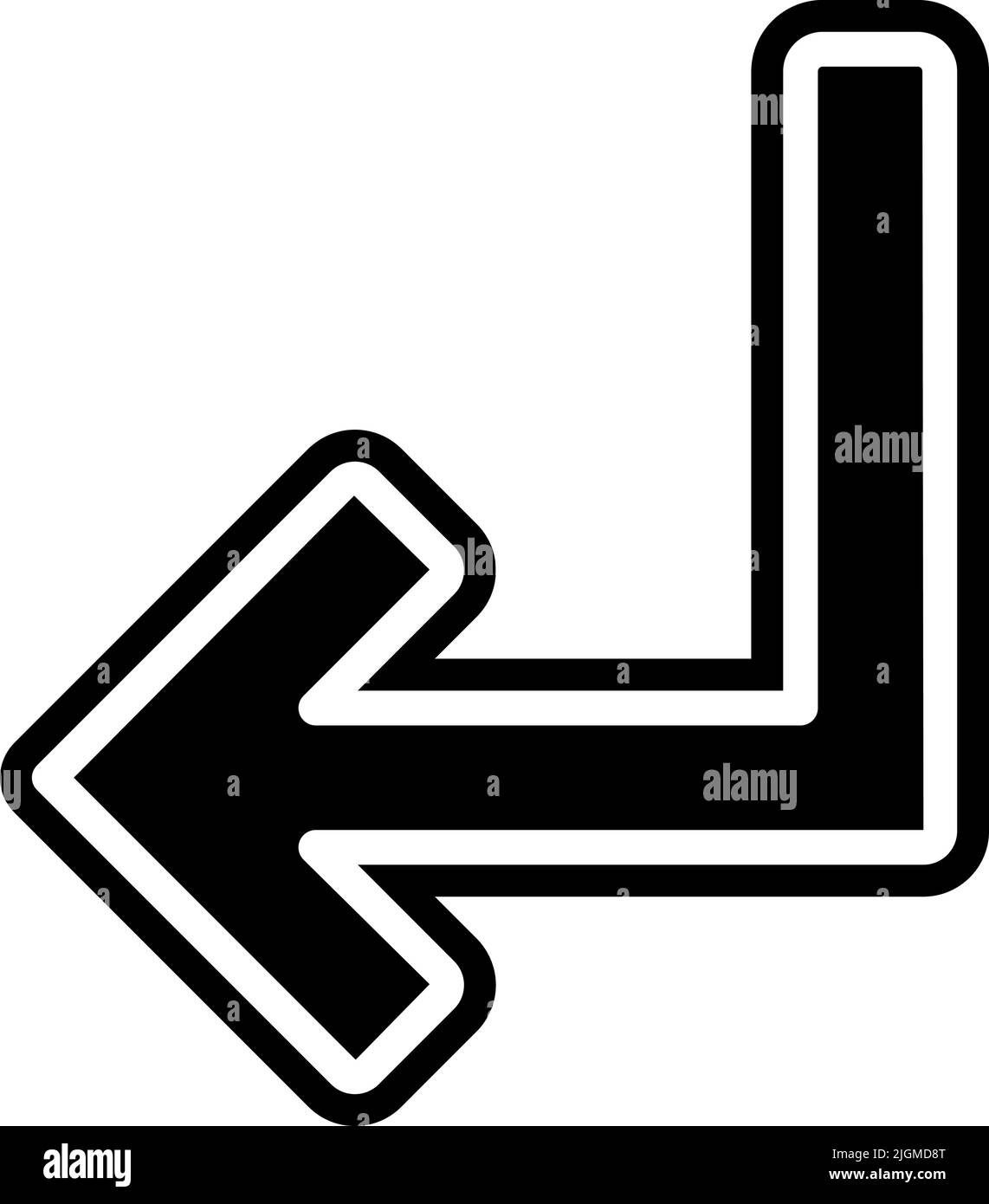 Icona freccia di svolta a sinistra . Illustrazione Vettoriale