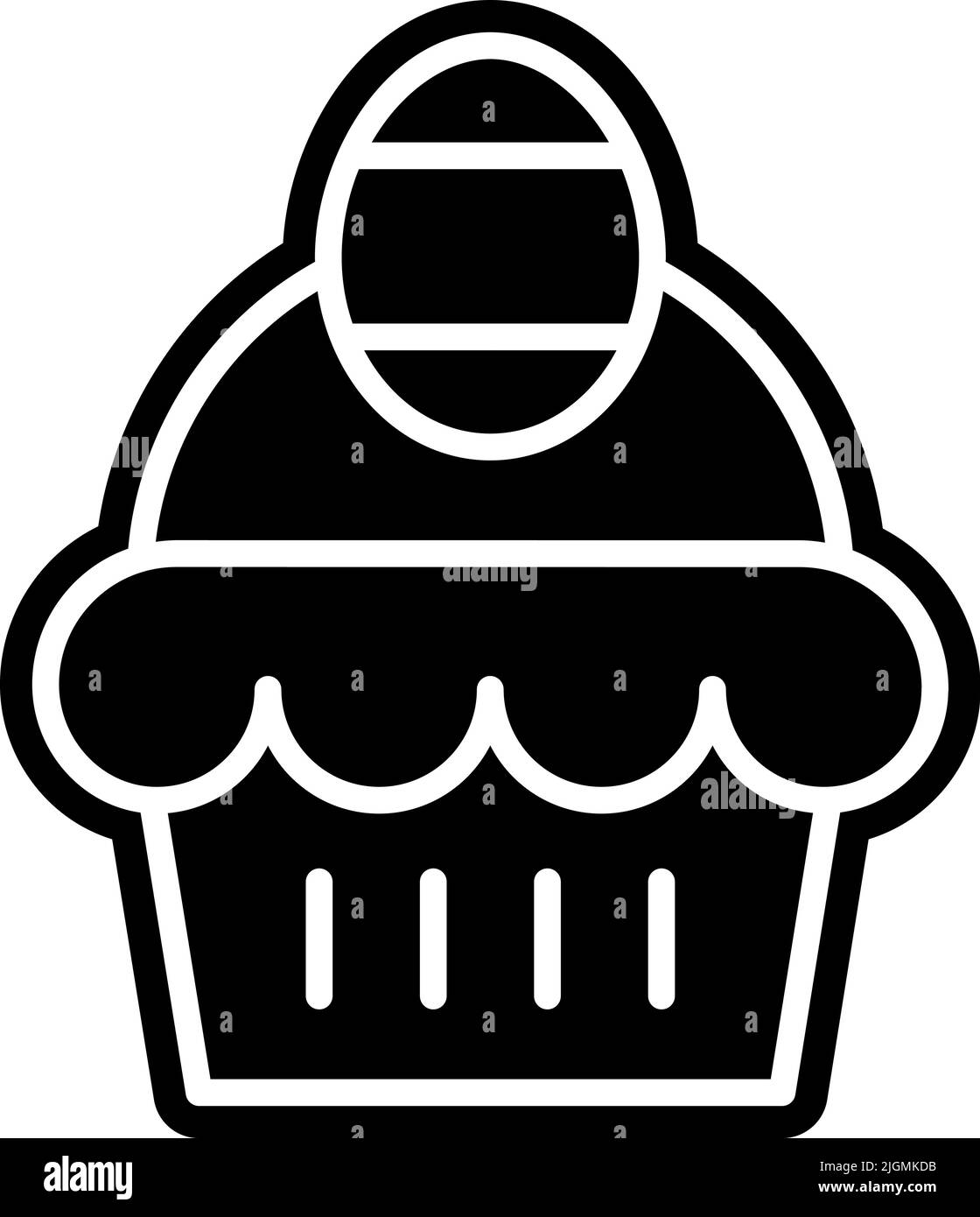Icona del cupcake di Pasqua . Illustrazione Vettoriale