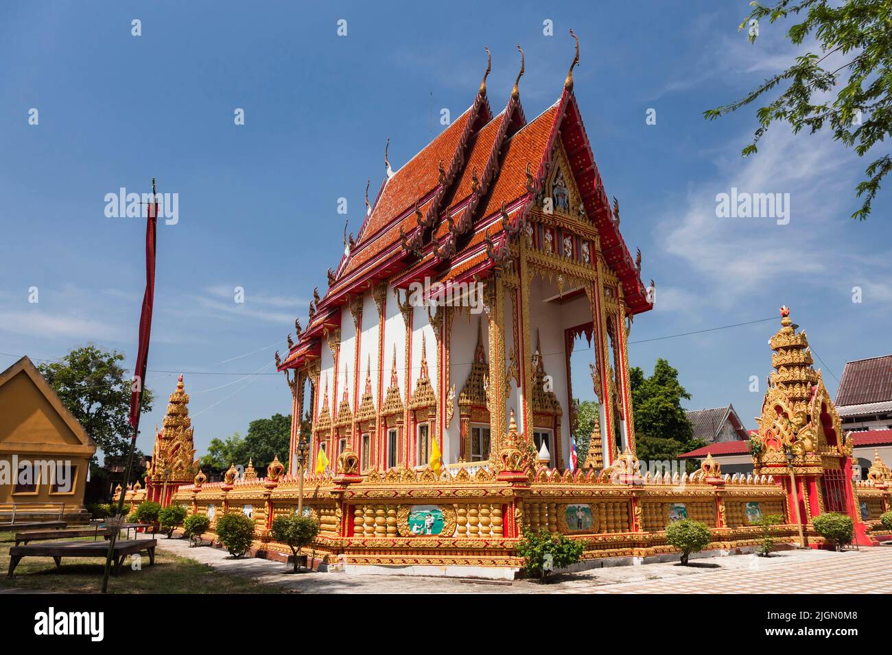 Prasat SA Kamphaeng Yai, nuovo tempio buddista, si Saket (si SA Ket), Isan (Isaan), Thailandia, Sud-est asiatico, Asia Foto Stock