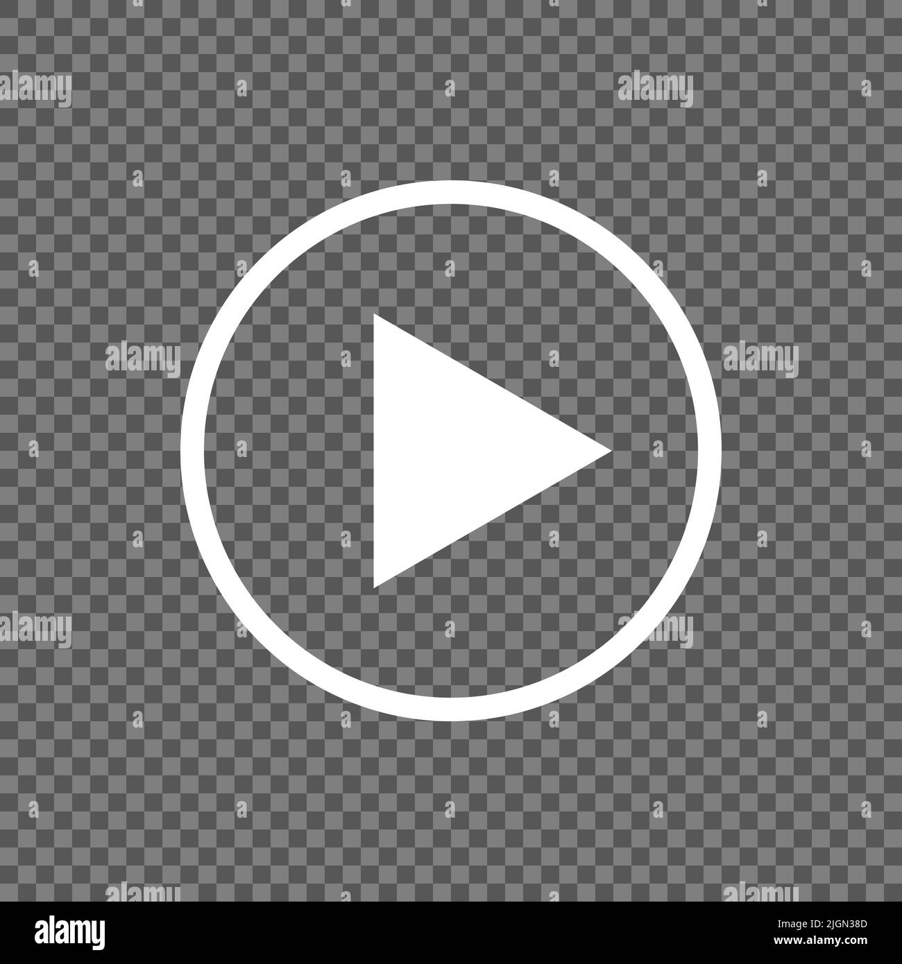 Icona vettore pulsante di riproduzione isolata su sfondo trasparente Illustrazione Vettoriale