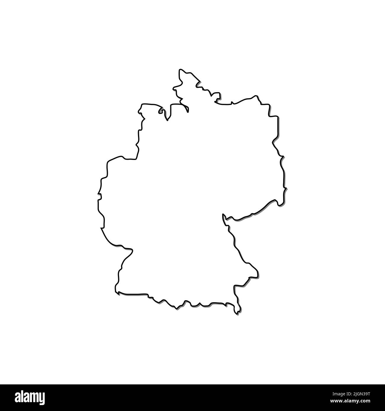 Icona vettore mappa Germania isolata su sfondo bianco. Mappa dell'icona del vettore tedesco Illustrazione Vettoriale