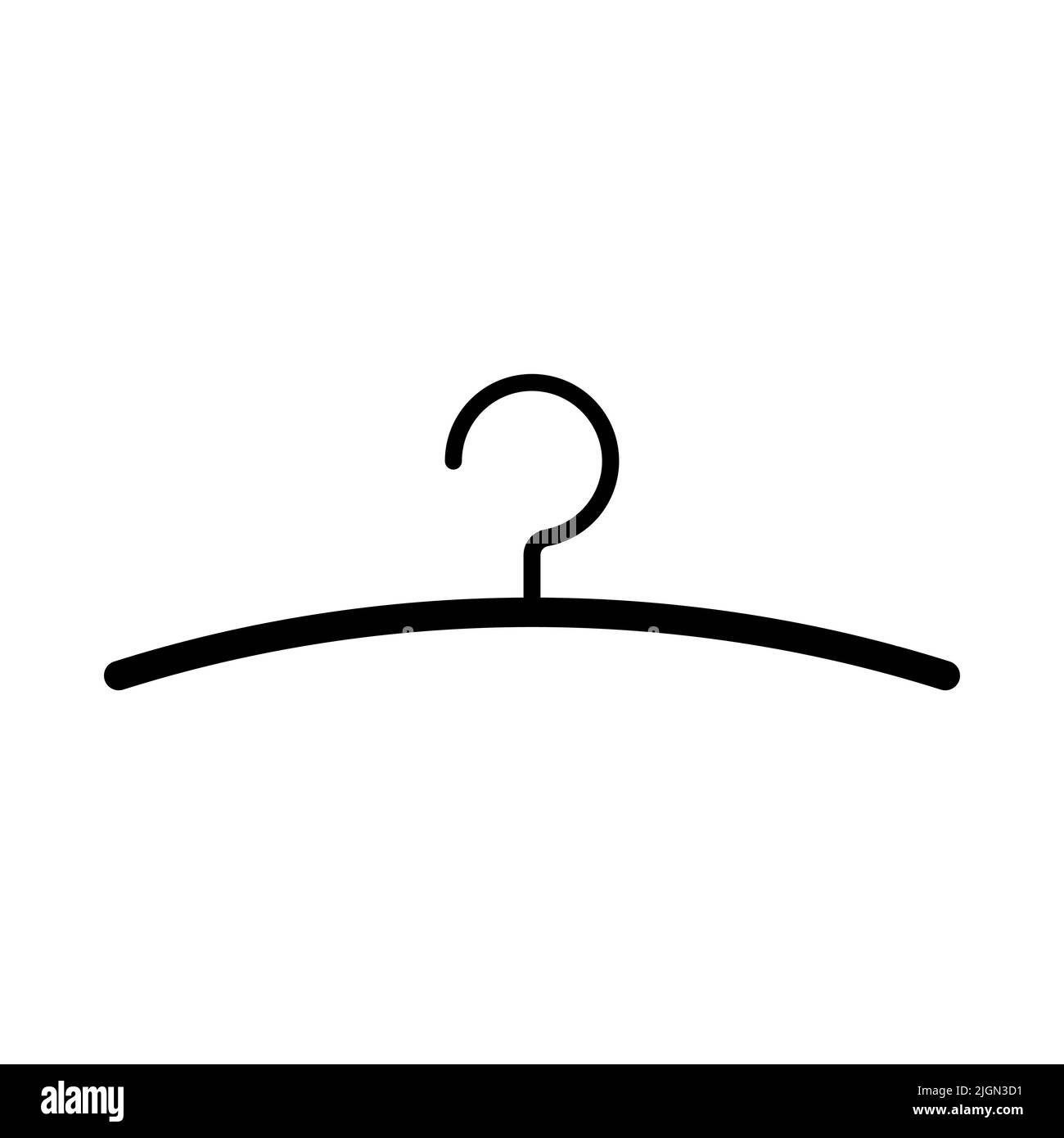 Appendiabiti. Vettore icona Hanger isolato su sfondo bianco Illustrazione Vettoriale