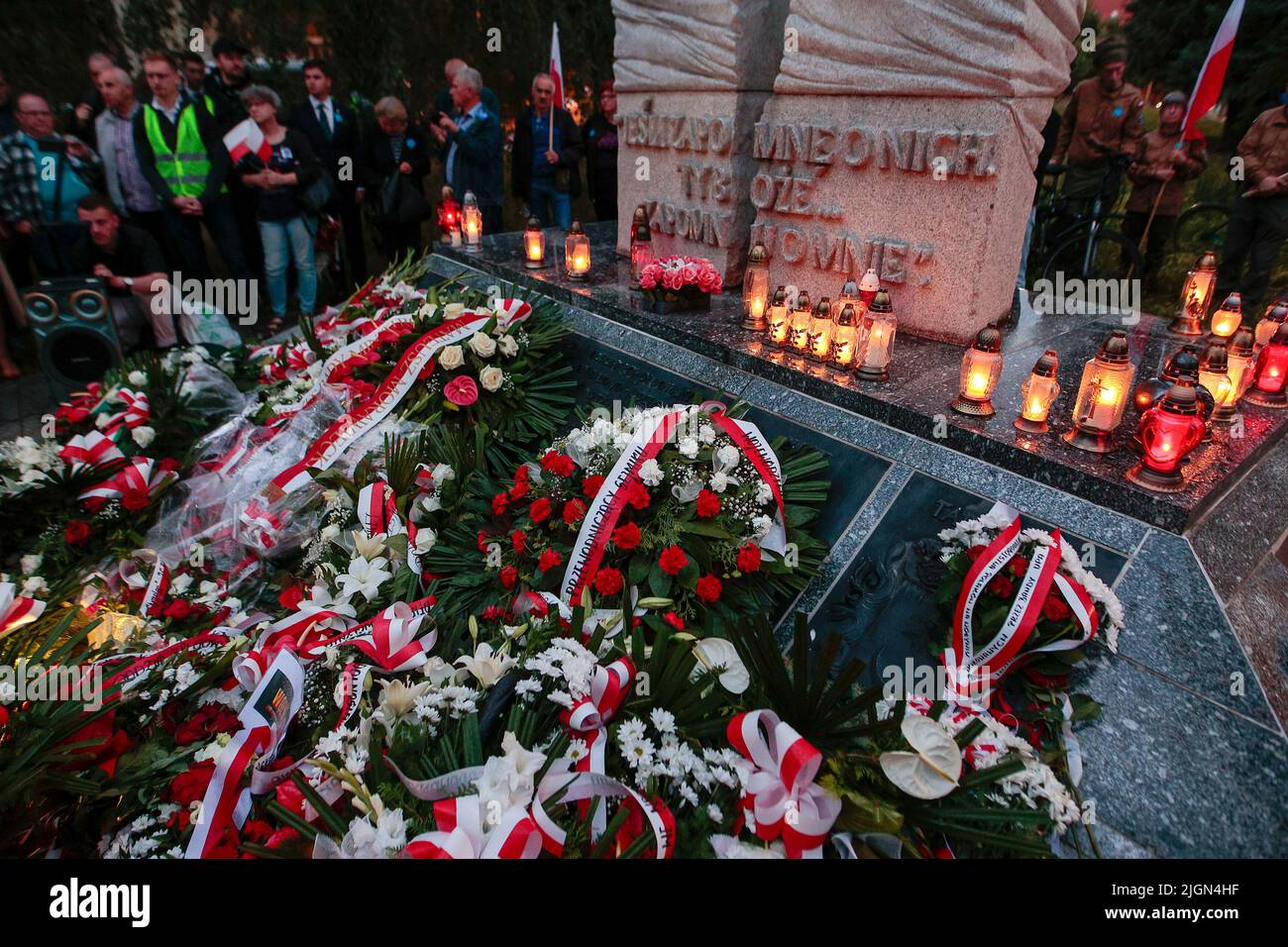 Wroclaw, Wroclaw, Polonia. 11th luglio 2022. A Wroclaw, i nazionalisti hanno celebrato la Giornata della memoria per le vittime del genocidio commesso dai nazionalisti ucraini sui cittadini della seconda Repubblica Polacca (immagine di credito: © Krzysztof Zatycki/ZUMA Press Wire) Credit: ZUMA Press, Inc./Alamy Live News Foto Stock