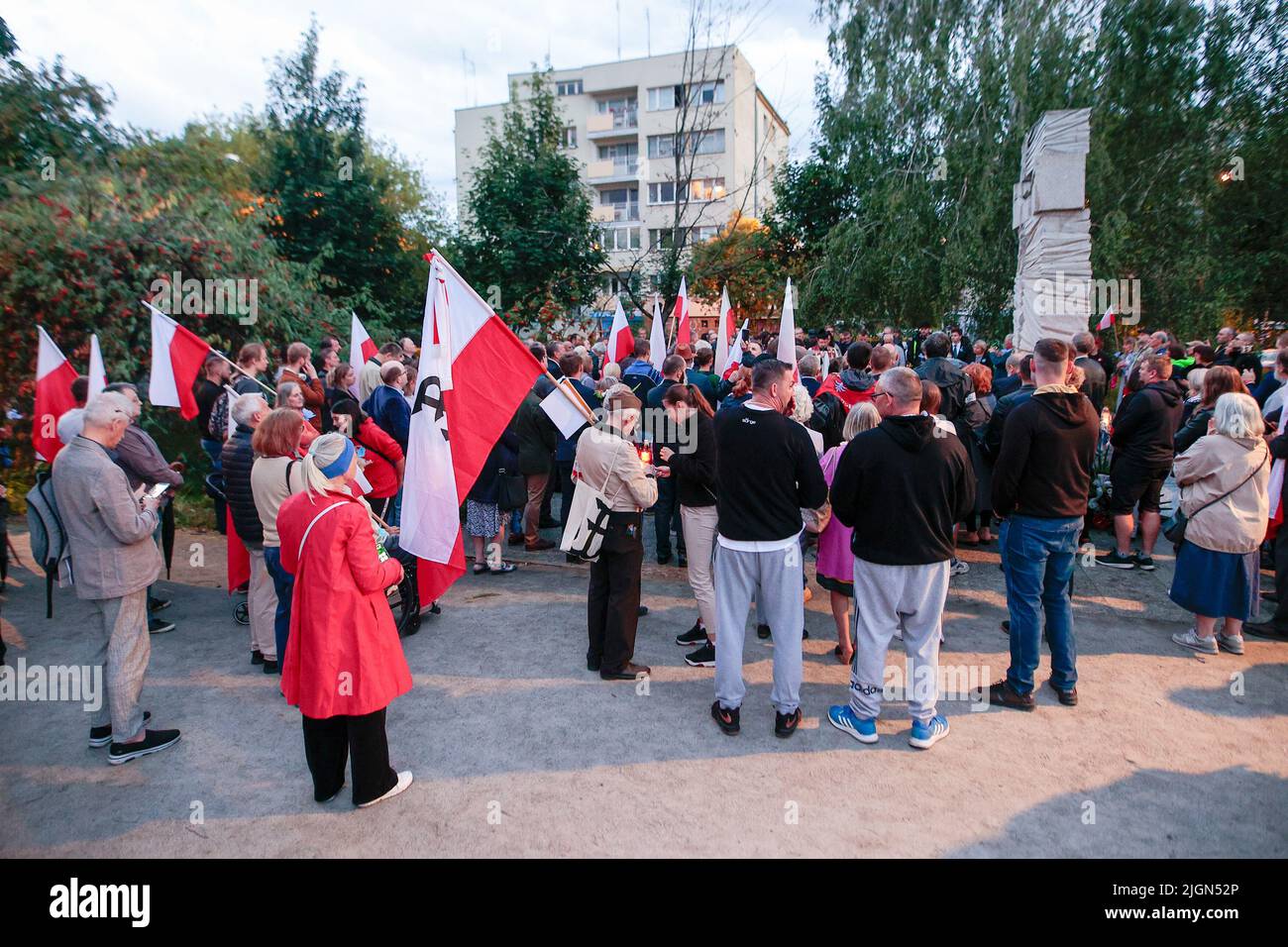 Wroclaw, Wroclaw, Polonia. 11th luglio 2022. A Wroclaw, i nazionalisti hanno celebrato la Giornata della memoria per le vittime del genocidio commesso dai nazionalisti ucraini sui cittadini della seconda Repubblica Polacca (immagine di credito: © Krzysztof Zatycki/ZUMA Press Wire) Credit: ZUMA Press, Inc./Alamy Live News Foto Stock