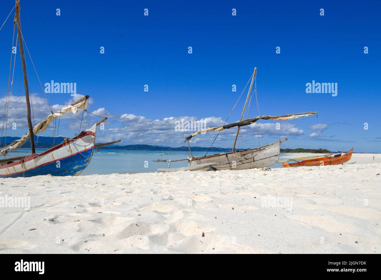 Sessione di foto sulla spiaggia del Madagascar Foto Stock
