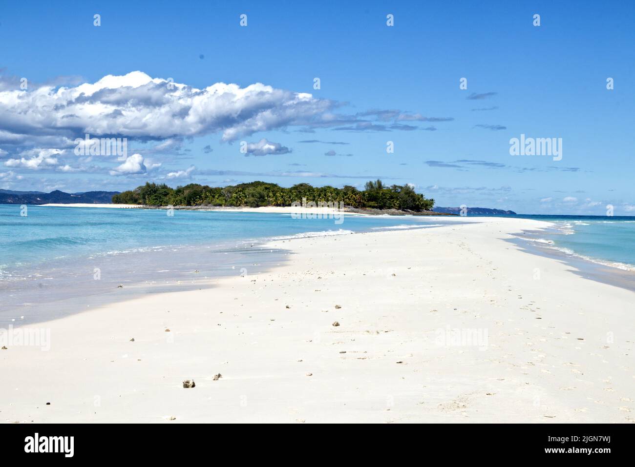 Sessione di foto sulla spiaggia del Madagascar Foto Stock