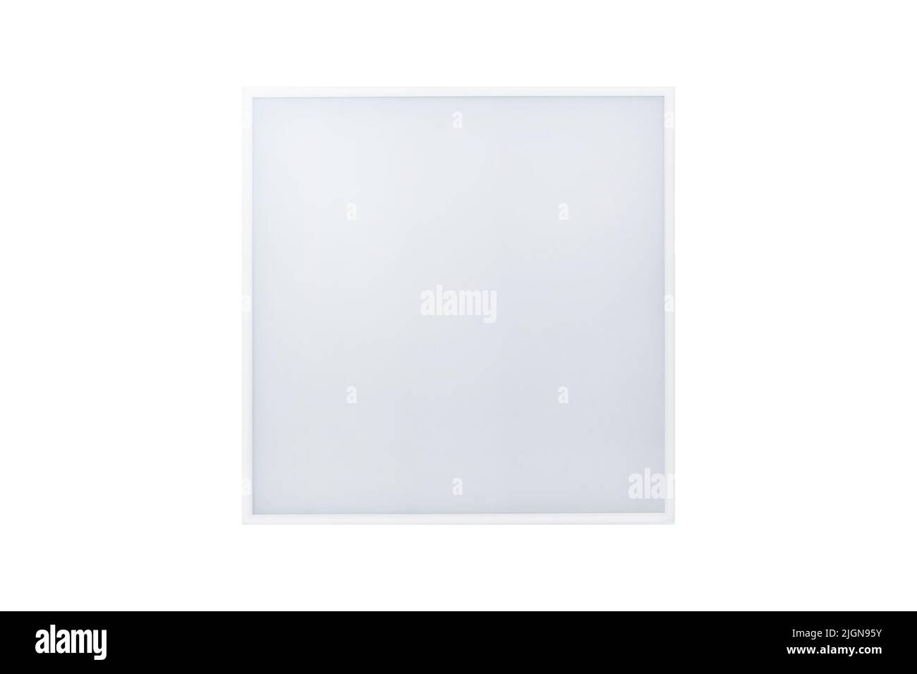 Cornice o poster bianco isolato su sfondo bianco. Modello di mockup per cornice fotografica quadrata vuota per dipinti o fotografie. Foto sul muro Foto Stock