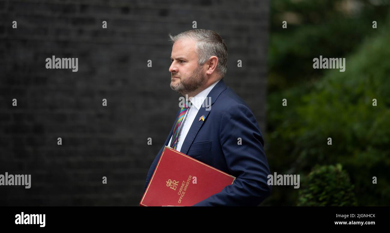 Downing Street, Londra, Regno Unito. 12 luglio 2022. Andrew Stephenson MP, Ministro senza portafoglio a Downing Street per una riunione settimanale del gabinetto. Credit: Malcolm Park/Alamy Live News. Foto Stock