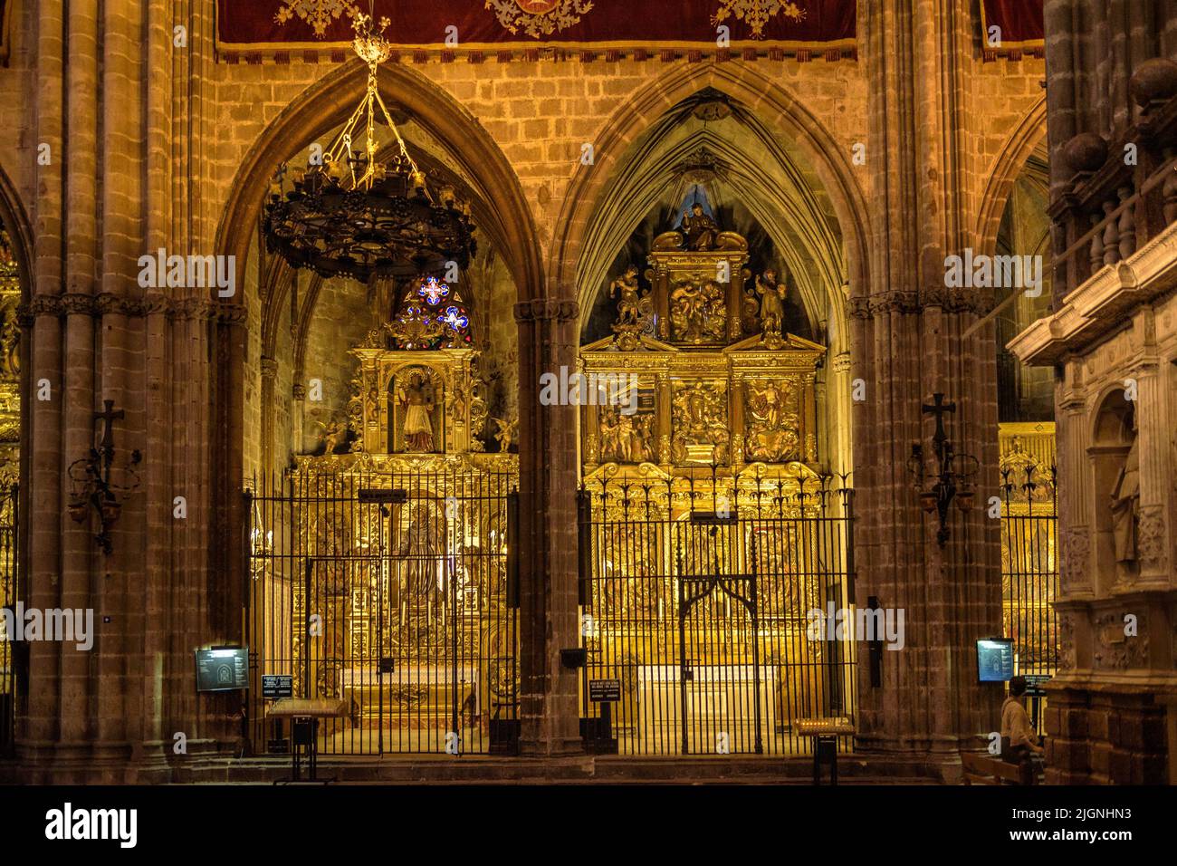 Interno della Cattedrale di Barcellona, in stile gotico (Barcellona, Catalogna, Spagna) ESP: Interior de la Catedral de Barcelona, de estilo Gótico Foto Stock