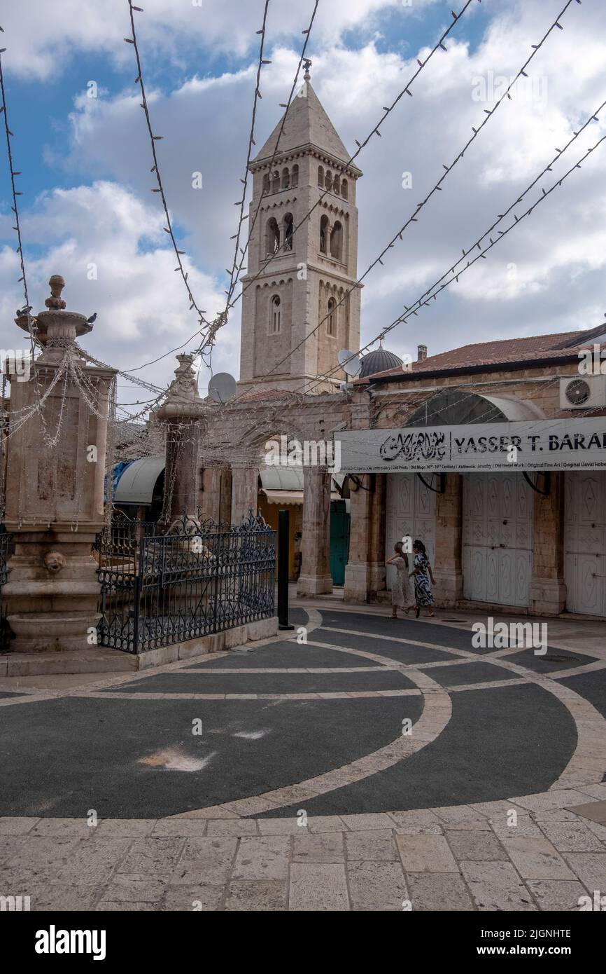 Israele, Gerusalemme, Città Vecchia, Chiesa evangelica luterana del Redentore è l'unica chiesa protestante nella Città Vecchia di Gerusalemme. Costruito nel tardo Foto Stock