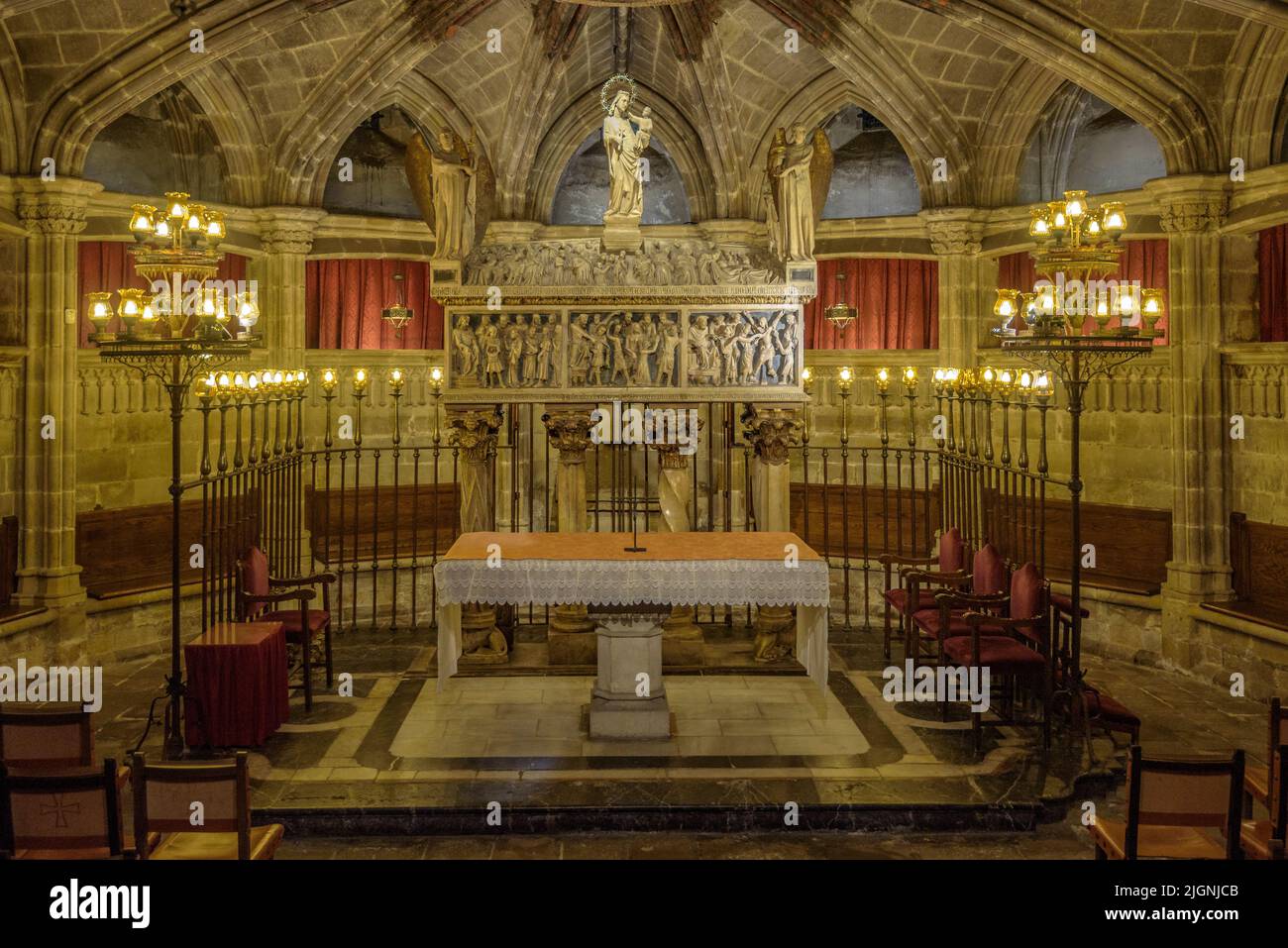 Interno della Cattedrale di Barcellona, in stile gotico (Barcellona, Catalogna, Spagna) ESP: Interior de la Catedral de Barcelona, de estilo Gótico Foto Stock