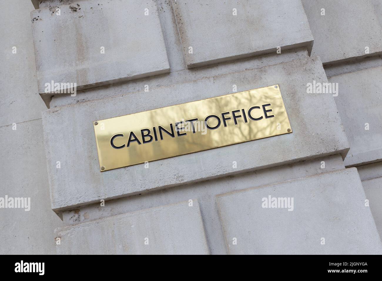 Ufficio di gabinetto segno, Whitehall a Londra, Inghilterra Foto Stock
