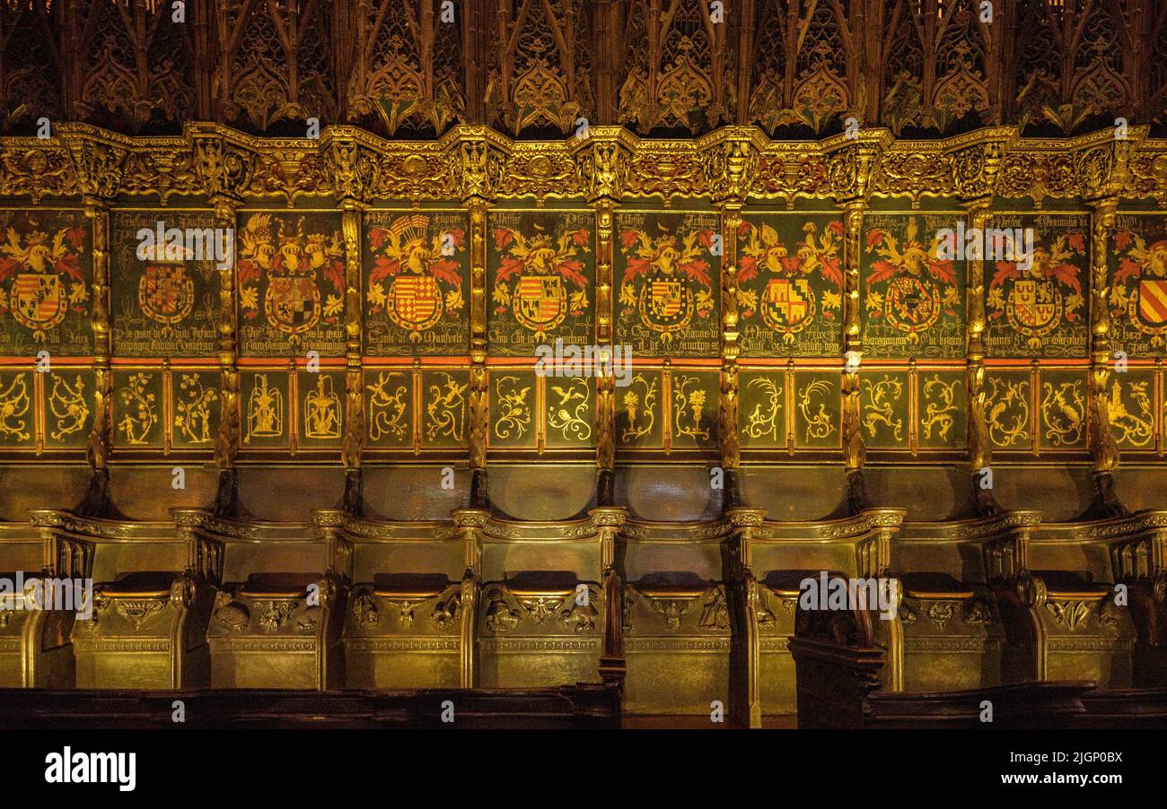 Interno della Cattedrale di Barcellona, in stile gotico (Barcellona, Catalogna, Spagna) ESP: Interior de la Catedral de Barcelona, de estilo Gótico Foto Stock