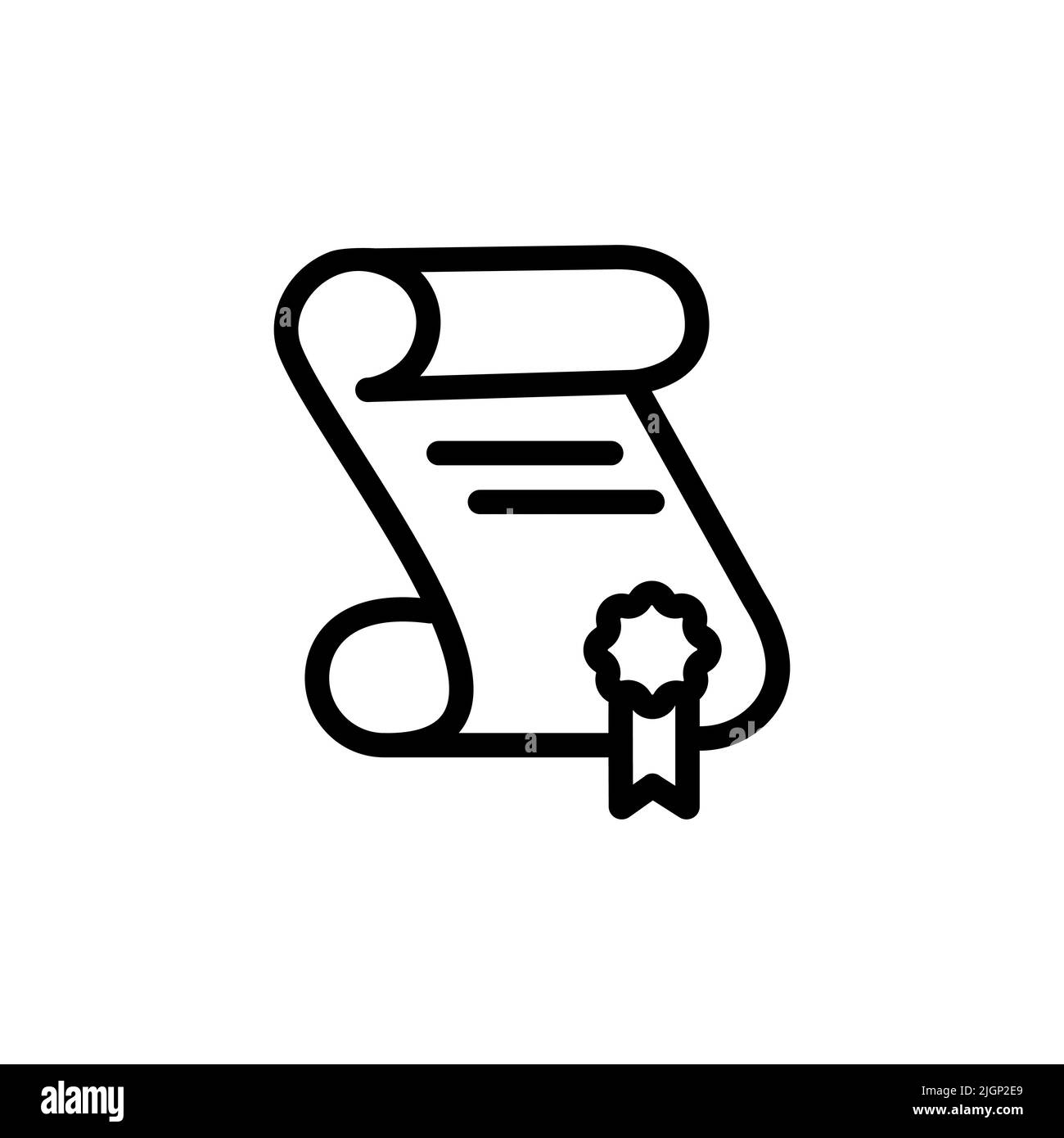 Icona vettore diploma, simbolo certificato. Illustrazione vettoriale semplice e moderna per sito Web o app mobile Illustrazione Vettoriale