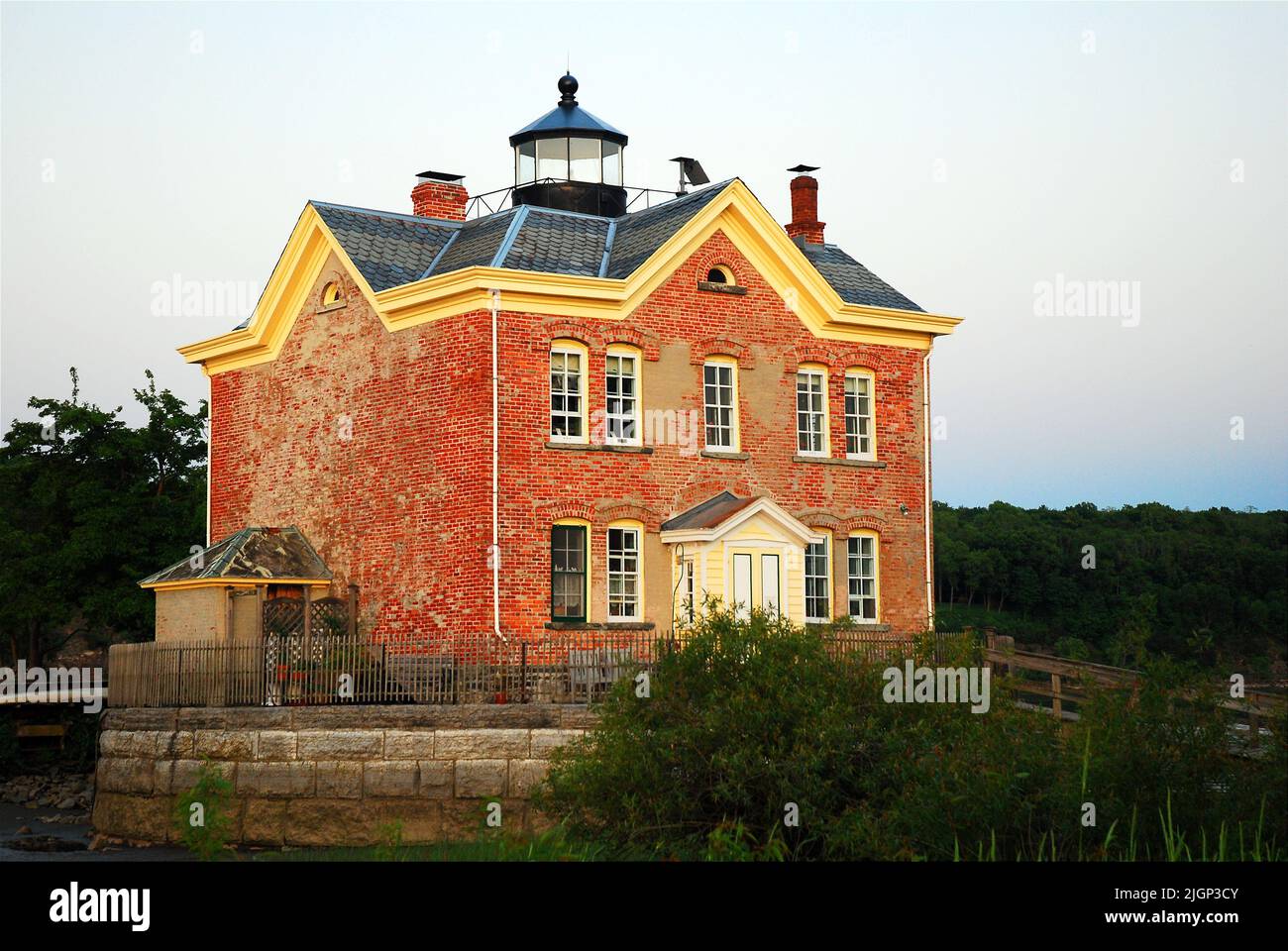 Il faro di Saugerties, sulle rive del fiume Hudson Foto Stock